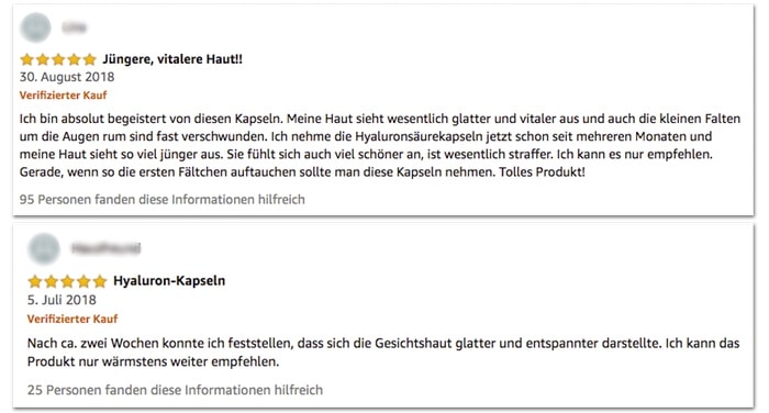 hyaluronsäure kapseln test bewertung amazon erfahrung